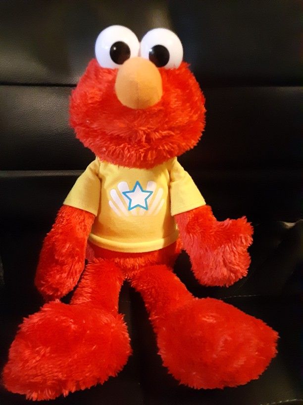 Sesame Street Elmo Let's Imagine Plush Doll Talking Hasbro 2013 Measures 13 Inches. Mouth Moves.