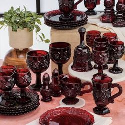 🌹🥀RED GLASSWARE  SET!! 🥀🌹♥️
