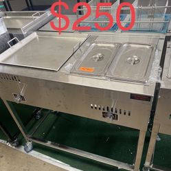 New Taco Carts/ Griddles/ Comal De Accero Con Charolas
