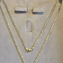 Diamond Cut Cuban Curb Link Chain 24" 4MM