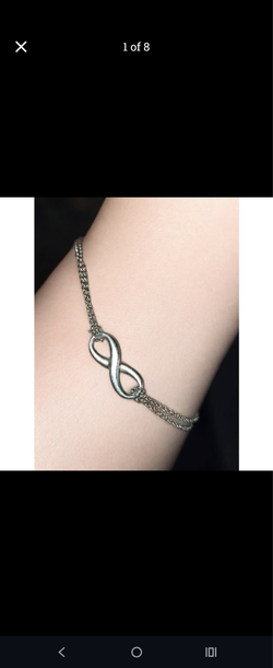 Tiffany & Co Silver Infinity Double Chain Bracelet 7"