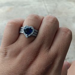 Blue Diamond Ring 925