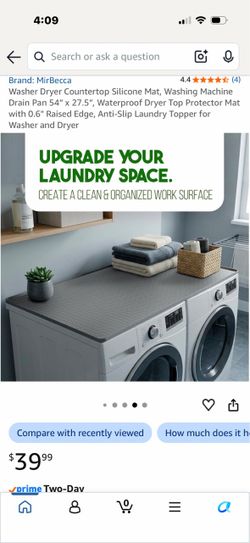 MirBecca Washer Dryer Countertop Silicone Mat