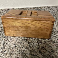 Vintage 1980s Wooden Recipe Box