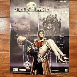 2001 Shadowhearts /NHL Hits PlayStation PS2 Double Sided Poster Approx. 21.5' X 17
