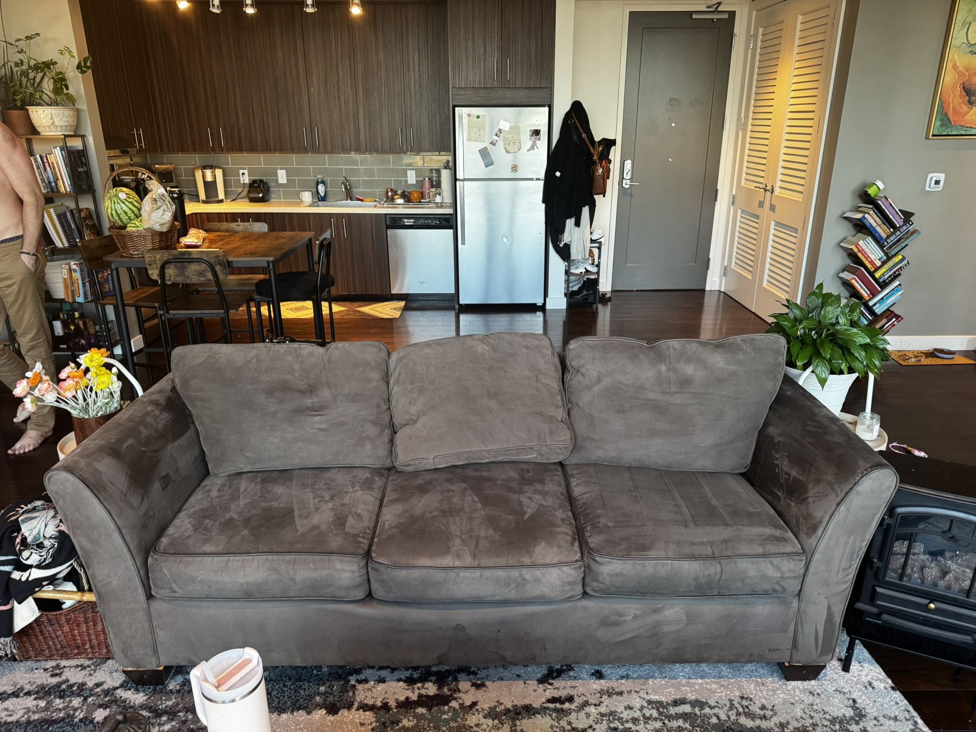Bauhaus Brown Microsuede Couch