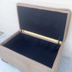 Large Light Brown Storage Ottoman (42”x 26.5”x 18.5” H overall, 38"x 22"x 11.5 D inside), Comfortable to Sit On & Opens Up for Large Storage Capacity
