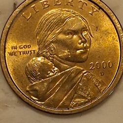 2000 Dollar Error Coin . The E On America And The Face Rare 