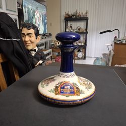 Rare British Navy Pusser's Rum Nautical Ships Flat Bottom & Narrow Neck 1 Liter Vintage 1980's 