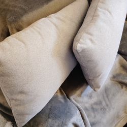 2 Gray rectangular pillow set.