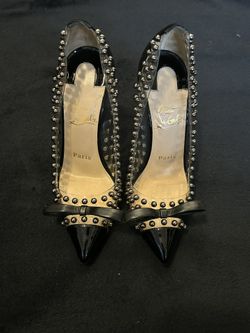 studded louboutin red bottom heel 