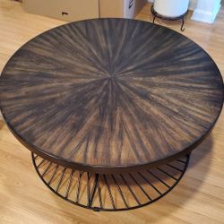 Round Coffee Table with a side stand table 