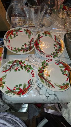 Juego de 4 platos de princess house marbella winter berry