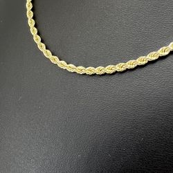 10kt Gold Rope Necklace 24” 6.30grams 3mm 164013 1