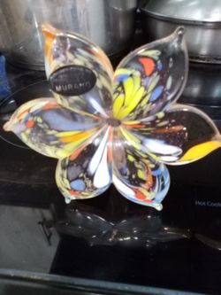 Murano Art Glass Flower Sculpture