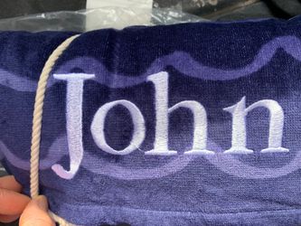 New Pottery Barn Towel Embroidered“John” 