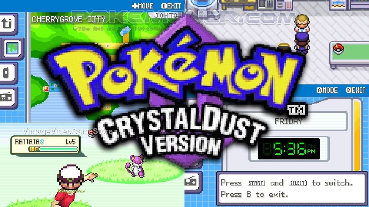 Pokemon Crystal Dust Custom ROM GBA Gameboy Advance Cartidge Game