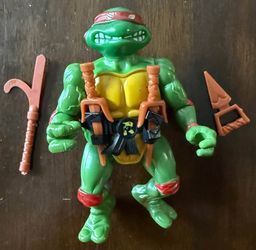 Teenage Mutant Ninja Turtles 1988 TMNT Raphael Hard Head Vintage Action Figure