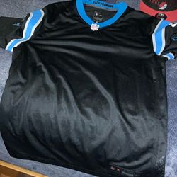 Carolina Panthers Nfl Team Playoffs Jersey Blank Mens Size Large New Color Black And Blue Brand Nike