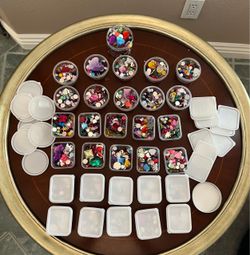 Large Lot of Craft Gems and Rhinestones with Containers