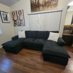 Modern Black Sectional Modular Sofa 