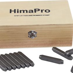 HimaPro Letter and Number Stamp Set 36pcs 40Cr Alloy Steel Metal Wooden Case