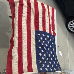 American Flag With Pole 