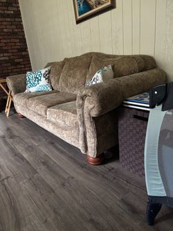 Individual or Bundle sale: Traditional Camelback Sofa with Rolled Arms and Nailhead Trim - Good Condition