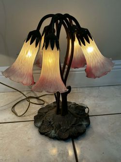 Vintage Meyda Tiffany Style Pond Lily 5-Light Lamp