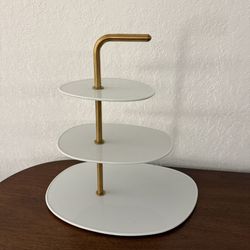 IKEA Foradla Serving Stand 3 Tiers White Brass