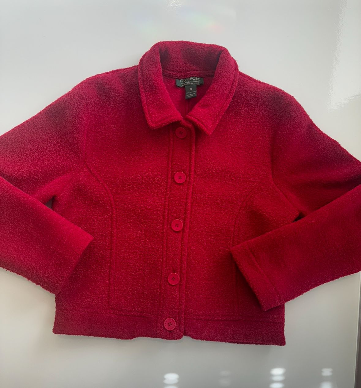G.G. Sport By Gallant Gaumond Red Women's Fleece/Knit Jacket Size Small