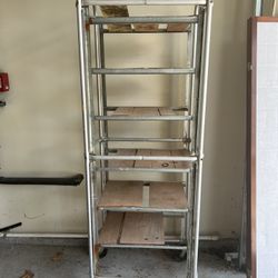 Rolling Metal Shop Rack