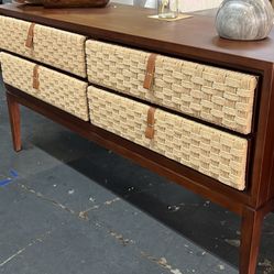 Reduced-Brown Nimes 68”, Woven Dresser, Four Drawer