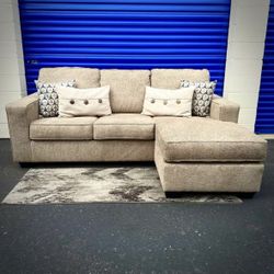 Beige Modern Reversible Sectional Sofa