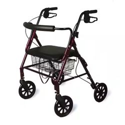 Red bariatric rollator