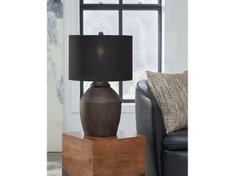 Naareman Metallic Black Table Lamp