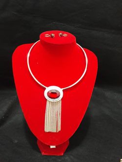 Gold copper choker and ear ring set