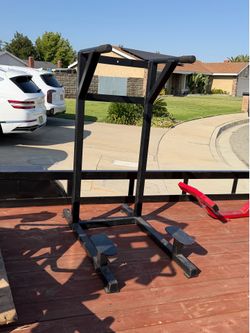 2 black Gym  dip frame bench’s