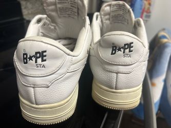 BAPE Bapesta Low-Top White Leather Sneakers