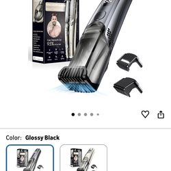 New Vacuum Beard Trimmer for Men, New Version Adjustable Precision Trimming Length with 2 Comb, Electric Cordless Vacuum Trimmer for Beard, Waterproof