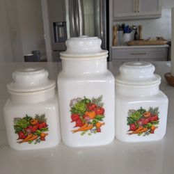 Glasbake Vegetable White Milk Glass