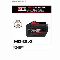 Milwaukee M18 18V Lithium-Ion REDLITHIUM FORGE HD 12.0 Ah Battery Pack