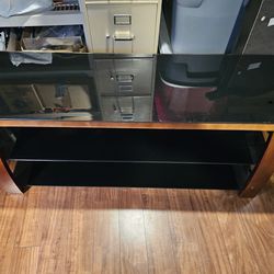 Glass& Wood Tv Stand