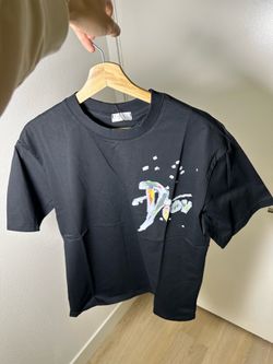 Authentic Dior Black T-Shirt w/ Artistic Logo Print (size M-L)