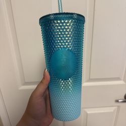 Starbucks Glacier Blue Ombre Gradient Studded Tumbler