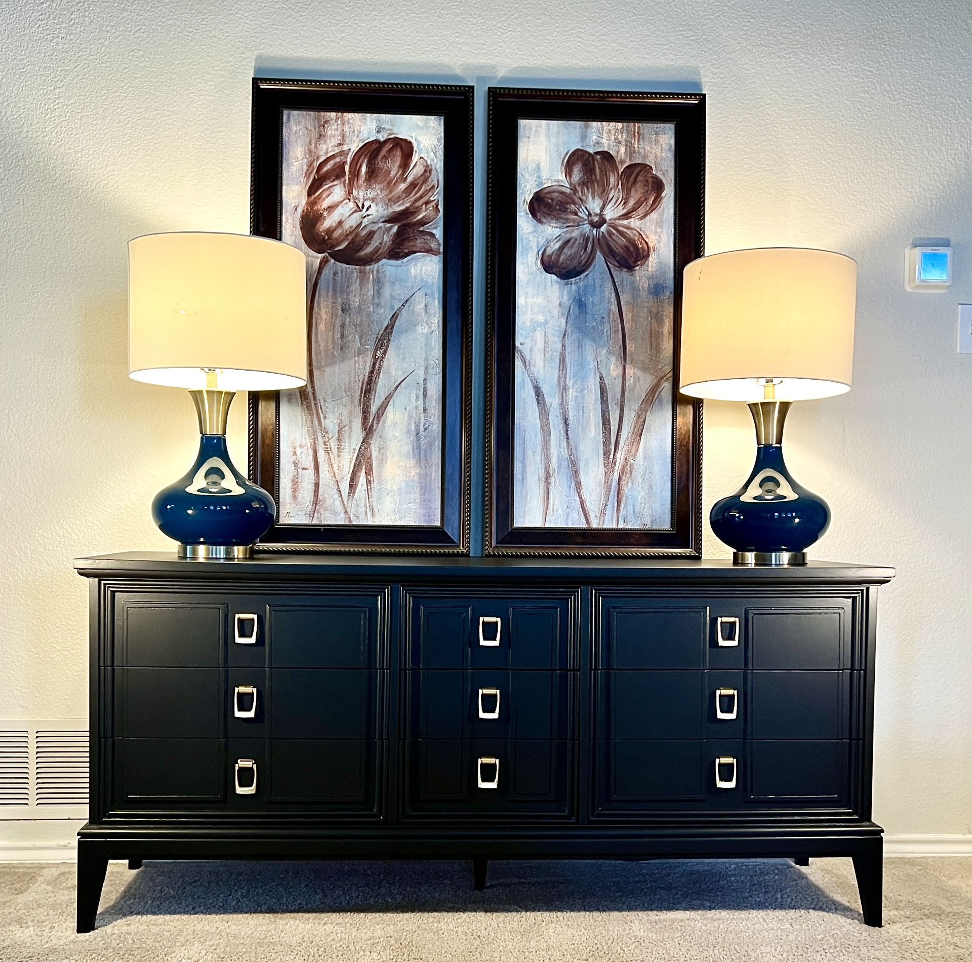 🔆🔆STUNNING BLACK THOMASVILLE MCM dresser/buffet/tv Stand/dining Server/sideboard/credenza/chest