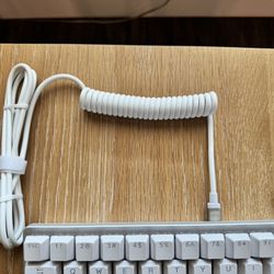 White Coiled USBA To USBC Cable