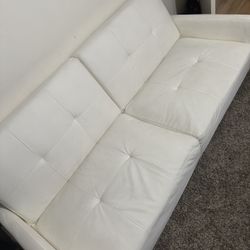 White Leather Futon 