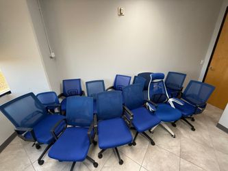 MOVING SALE: Ergonomic Blue Mesh Office Rolling Chairs - $20