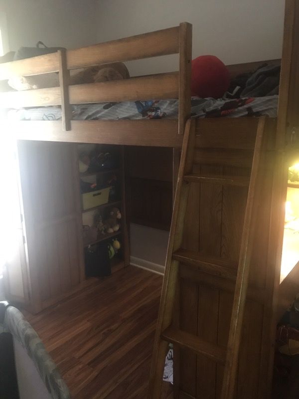 Wooden bunk bed